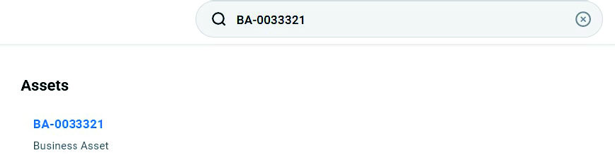 Asset Search Screenshot