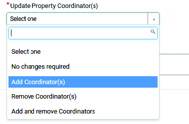 Update Coordinators screenshot